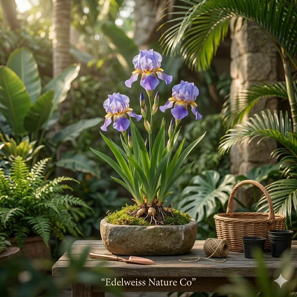 Dwarf Crested Iris Bare Root Plants | Blue-Violet Wildflower Ground Cover | Iris cristata | Native Perennial | 3 Plants