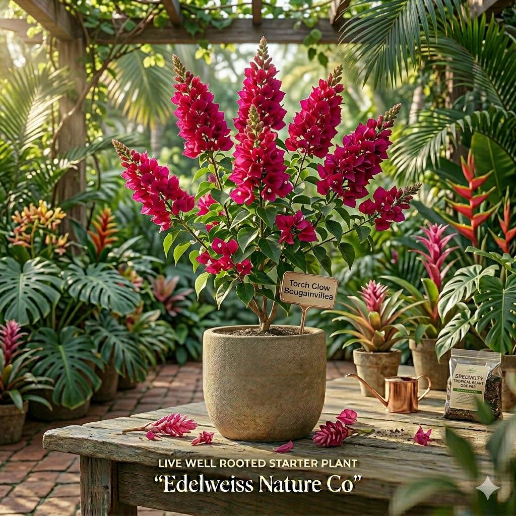 Torch Glow Bougainvillea Starter Plant | Tropical Flowering Shrub | Vibrant Ornamental Garden Plant | Bougainvillea spp.