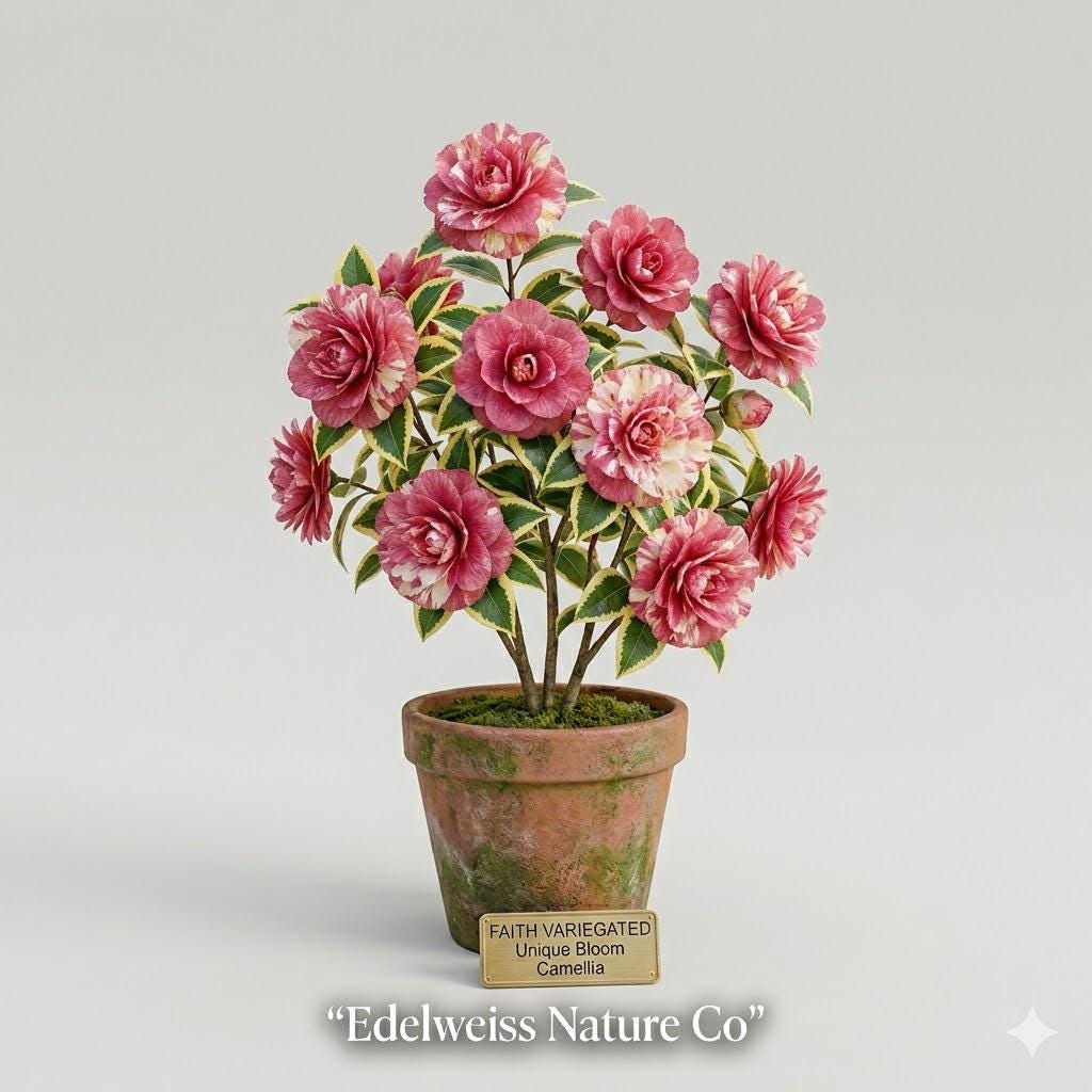 Otome Camellia Japonica Starter Plant | Rare Evergreen Flowering Shrub | Highly Variable Blooms | Camellia japonica
