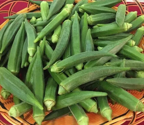 Emerald Okra Seeds - 100+ Heirloom Non-GMO Vegetable Seeds - Abelmoschus esculentus - Perfect for Home Gardening