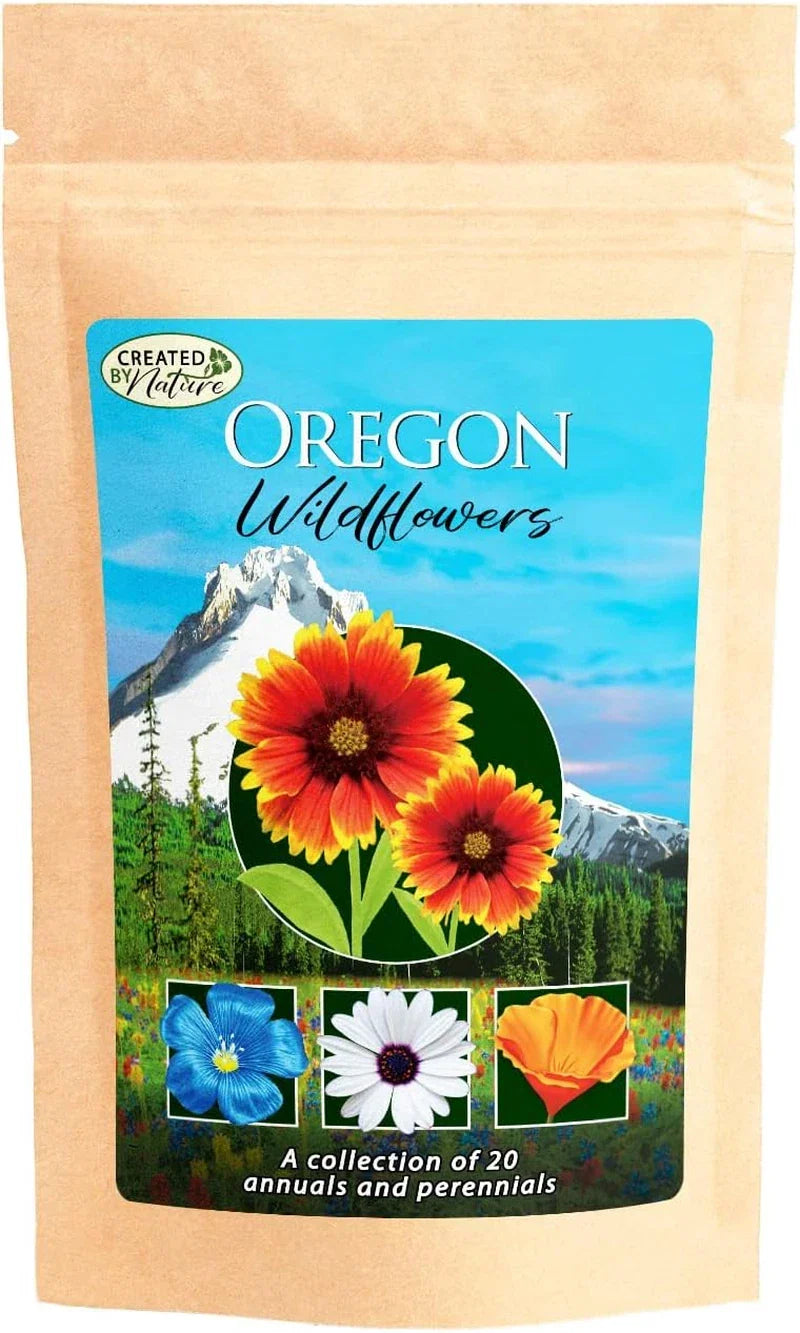Oregon Wildflower Seed Mix - Covers 325 Sq Ft - 20 Varieties - Over 60,000 Seeds - Native Wildflowers - Non-GMO