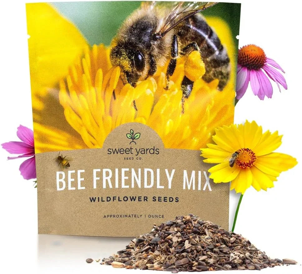 Wildflower Seed Mix 1 Ounce - Bee Friendly Variety - Over 7500 Open Pollinated Seeds - Pollinator Garden - Various Species