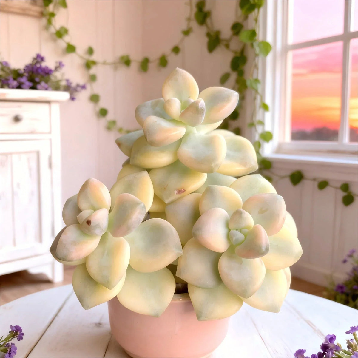 Rare Succulent Bare Root Graptoveria paraguayense bernalense Variegata Live Plant Easy Care Greenery