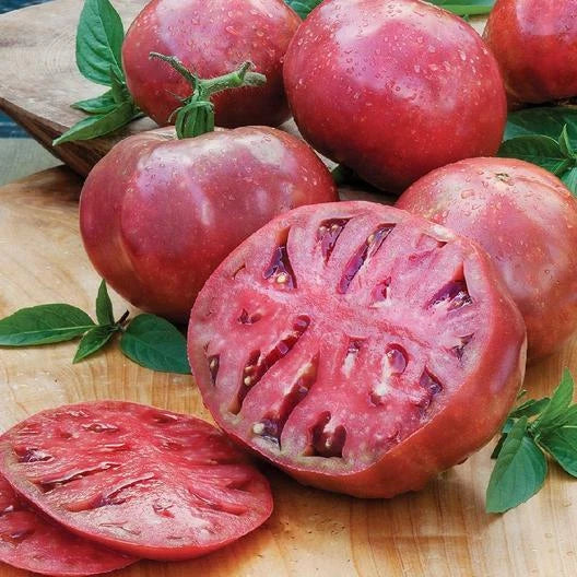 Cherokee Purple Tomato Seeds - 60 Non-GMO Heirloom Beefsteak - Solanum lycopersicum - Indeterminate Variety for Home Gardening