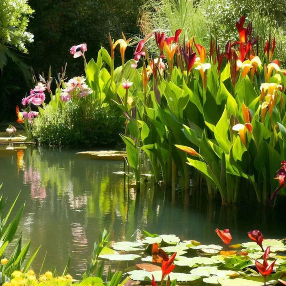 Canna Aquatic Plants 2 Pack Bare Root Thalia dealbata - Hardy Perennial Water Garden Flowers for Ponds and Landscapes