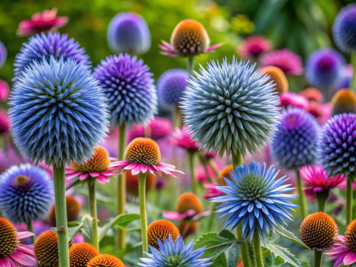 Big Blue Globe Thistle Seeds 50 Count Echinops ritro Perennial Easy to Grow Pollinator-Friendly Garden Seeds