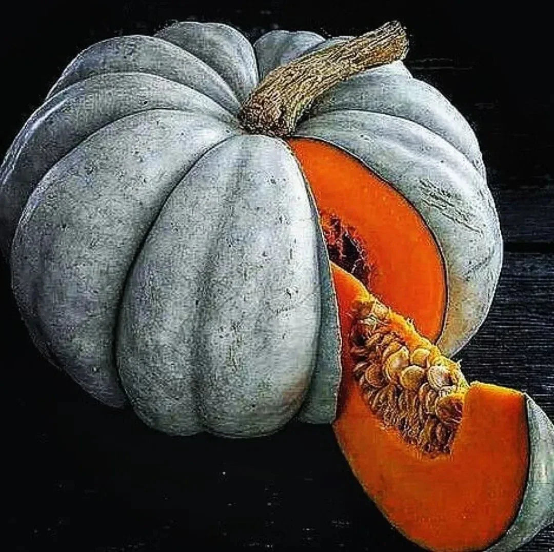 Jarrahdale Blue Pumpkin Seeds - 15 Fresh Seeds - Cucurbita maxima - Unique Bluish-Gray Skin for Culinary & Decorative Use