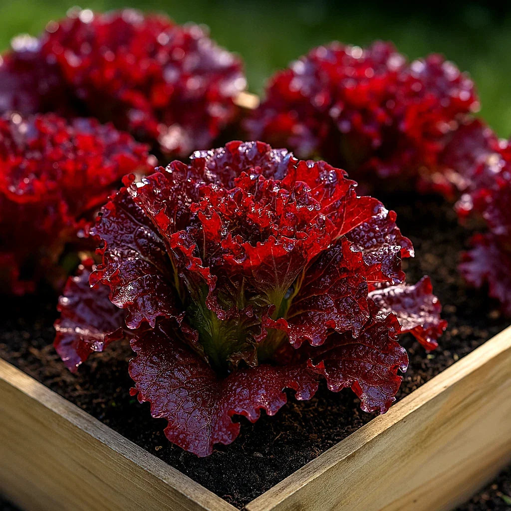 Ruby Red Lettuce Seeds - 1000+ Heirloom Non-GMO Antioxidant-Rich - Lactuca sativa - Organic Salad Greens for Home Gardening