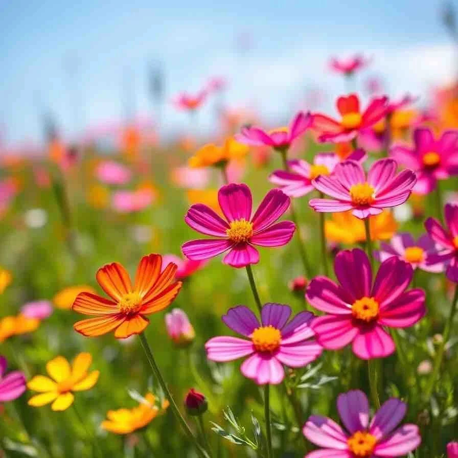 Cosmos Dwarf Seeds - 100 Pack - Sensation Mix Red Pink White - Non-GMO - Cosmos bipinnatus - Spring Planting