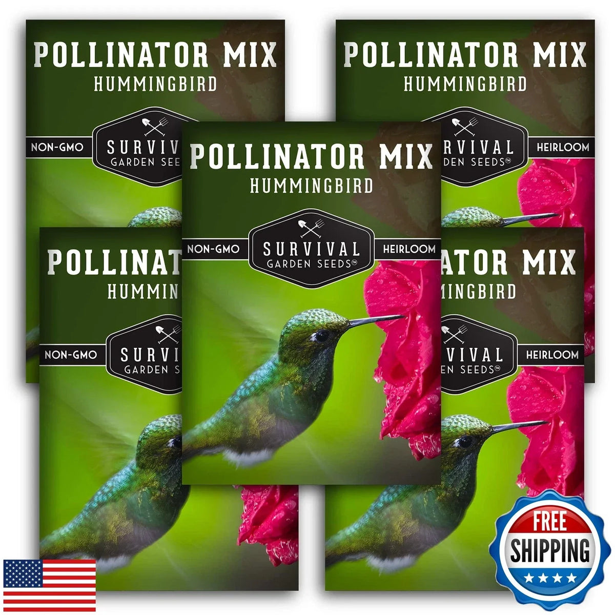 Survival Garden Seeds Hummingbird Pollinator Mix Wildflower Seed Blend Non-GMO Heirloom Various Species 500 Seeds
