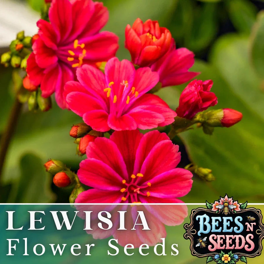 Ruby Lewisia Seeds - 35 or 100 Non-GMO Flower Seeds - Colorful Perennial Blooms - Lewisia cotyledon for Garden