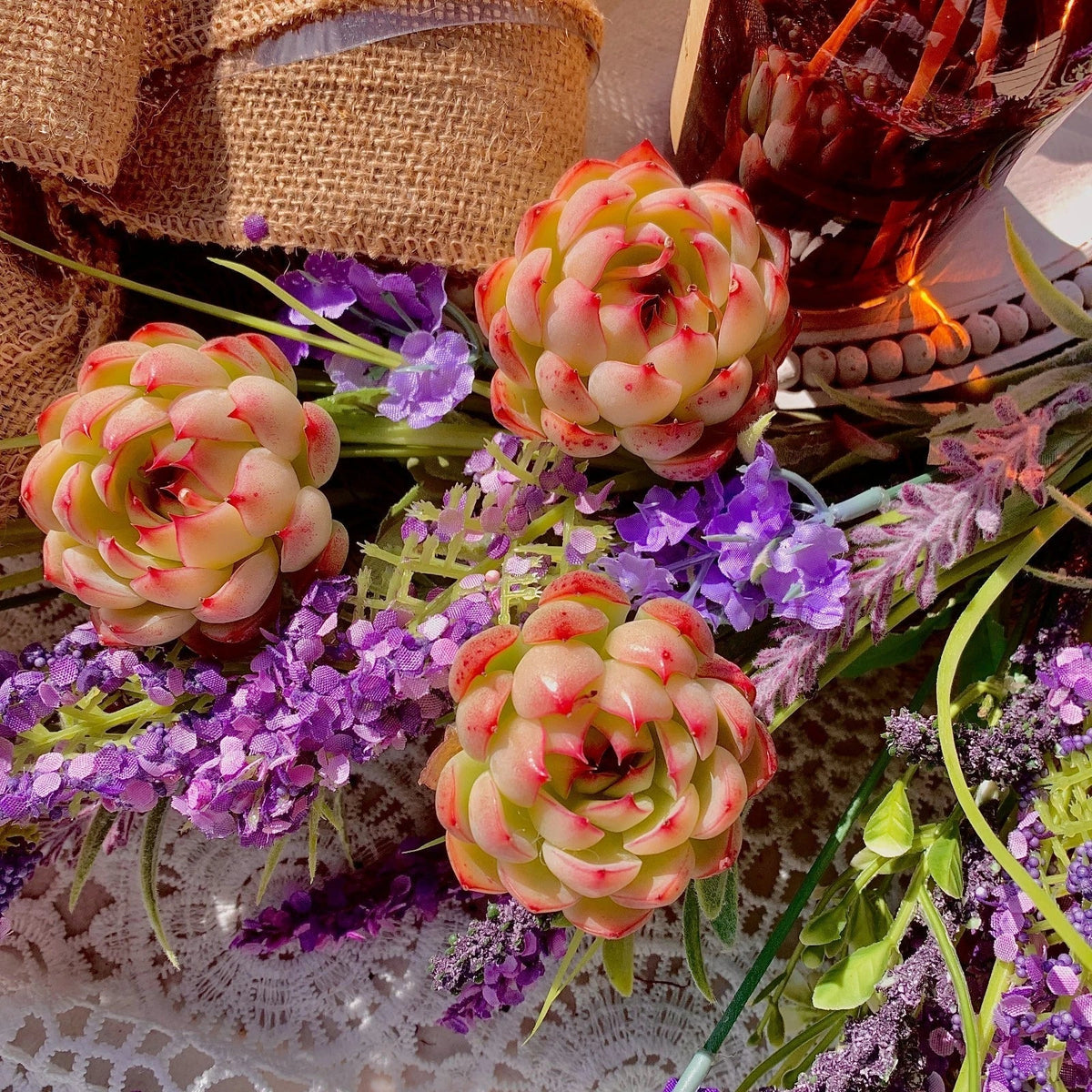 Echeveria Soul Fairy Succulent 2" Live Plant - Rare Variegated Green and Pink Echeveria 'Soul Fairy' for Home Decor