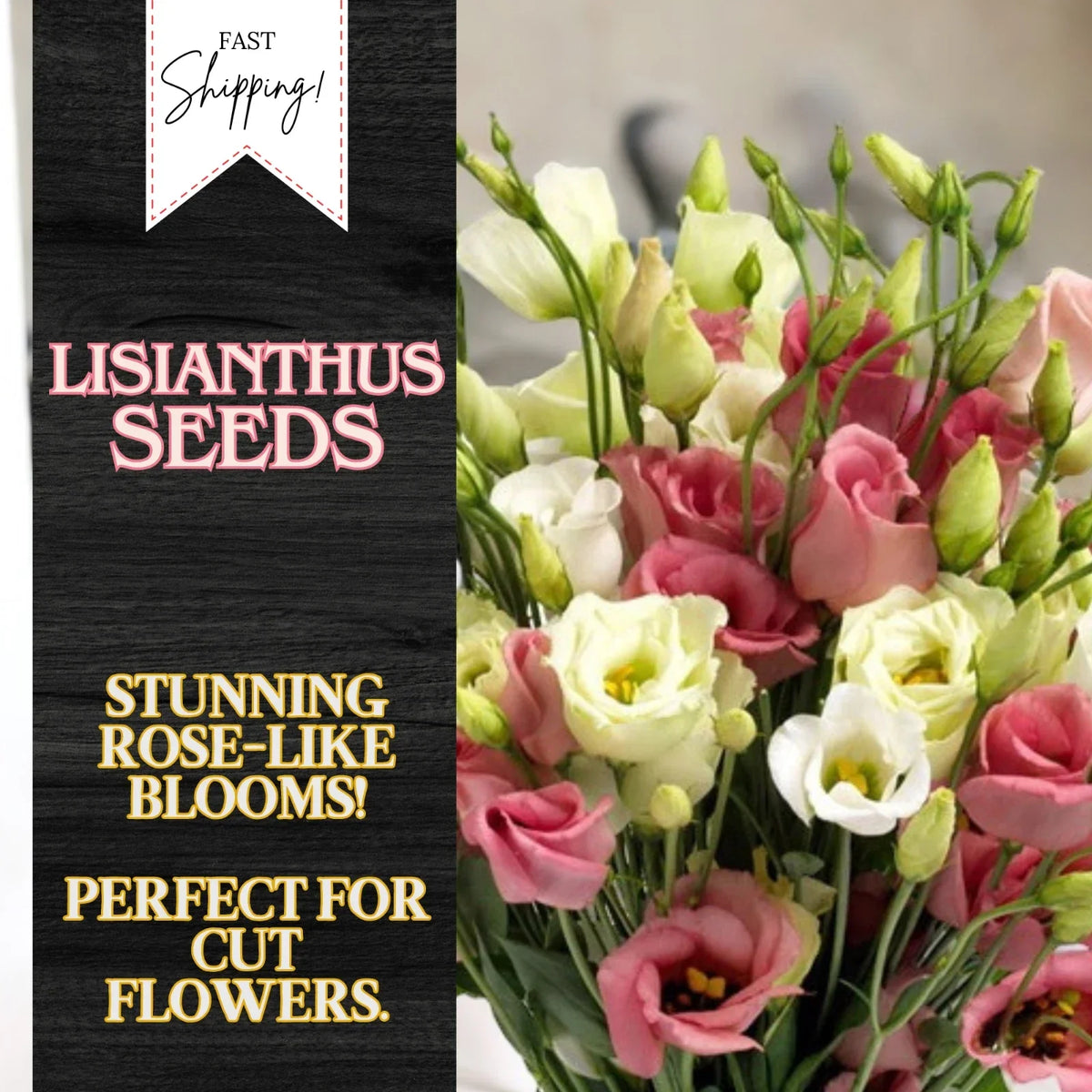 Lisianthus Seeds Pack - 100 Non-GMO Heirloom Flower Seeds - Garden Bloom Variety (Eustoma grandiflorum)