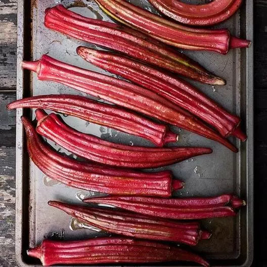 Red Burgundy Okra Seeds - 75 Non-GMO Heirloom Seeds | Abelmoschus esculentus | Ideal for Home Gardens & Containers