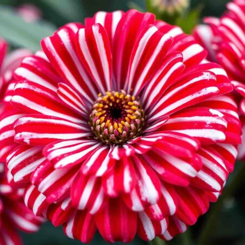 50 Non-GMO Zinnia Seeds, Double Bloom Peppermint, Rare Red & White Flowers, Zinnia elegans for Vibrant Gardens