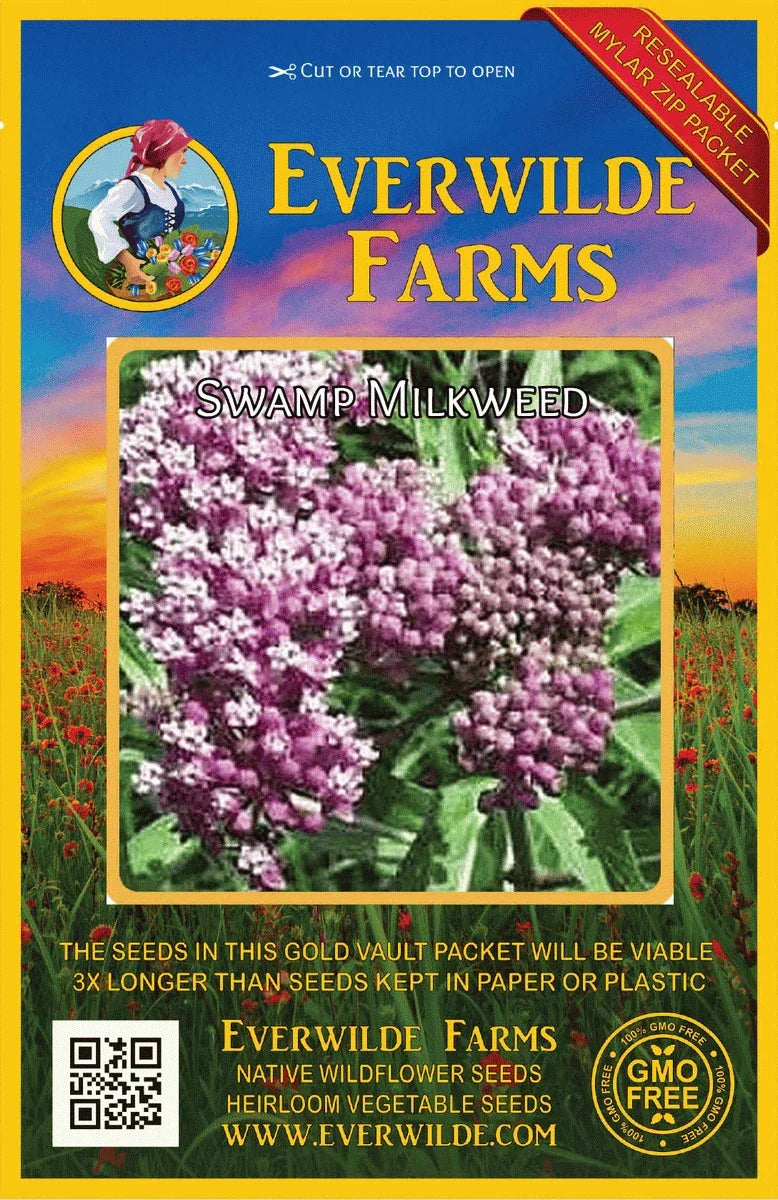 Swamp Milkweed Seeds 1 Oz Mylar Packet Pink Lavender Asclepias incarnata Non-GMO Butterfly Attracting Wildflower Seeds