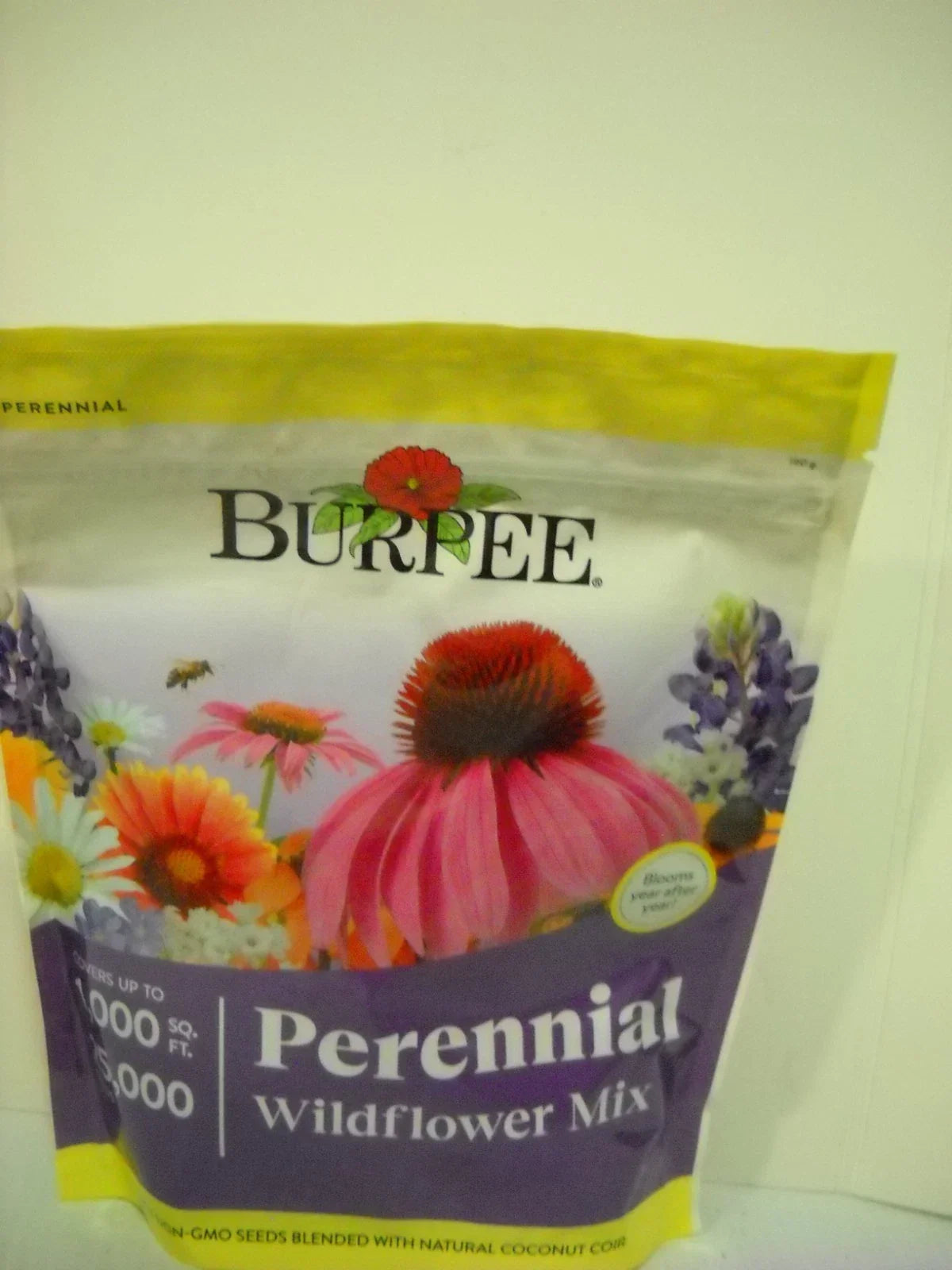 Wildflower Seed Mix 1,000 Sq Ft Non-GMO Perennial Variety for Pollinators - Burpee Wildflower Mix, Various Species