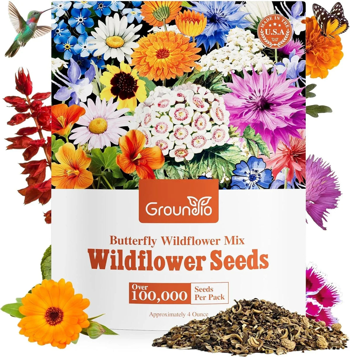 Bulk Perennial Wildflower Seeds 1/4 Lb Mix 26 Varieties - Native Flowers for Garden Planting, Eco-Friendly, Non-GMO