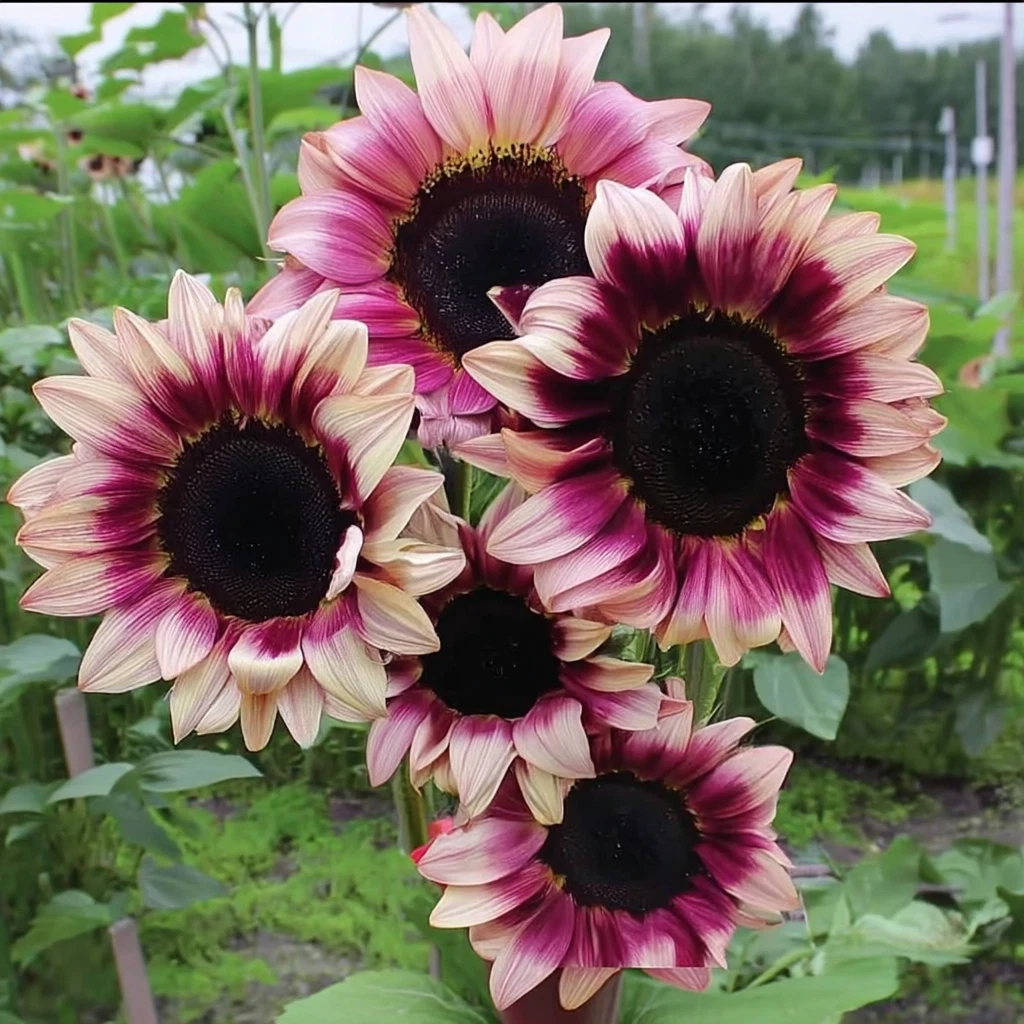 Purple Plum Sunflower Seeds - 25 Count, Deep Purple Blooms, Pollinator-Friendly Helianthus annuus for Garden Beds