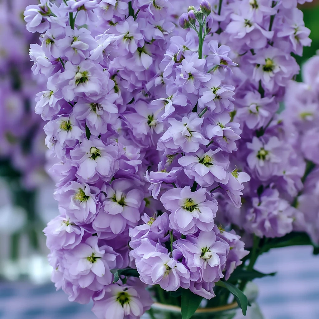 Katz Lavender Blue Stock Seeds – 50 Matthiola incana Seeds for Garden & Culinary Use – Fragrant Purple Blooms